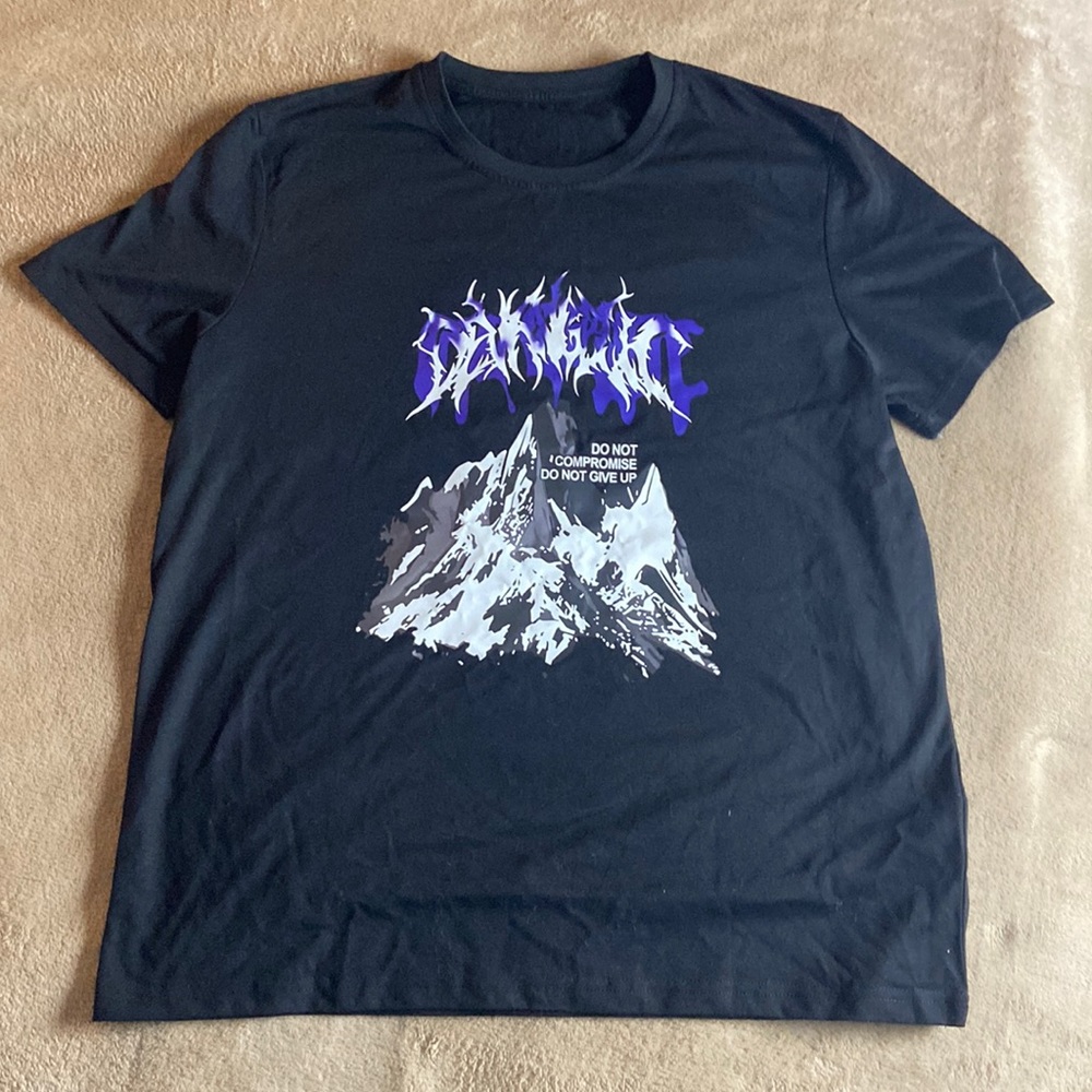 SHEIN Mountain Tee Black & Purple